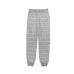 Cosmic Love Girls Fair Isle Snowflake Pajama Jogger Pants, Grey, NWT